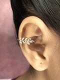 Marquise Leaf Cubic Zirconia 18K Gold Anti Tarnish Single Ear Cuff Earring For Women