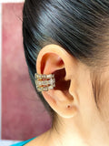 Snake Cubic Zirconia 18K Gold Anti Tarnish Single Ear Cuff Earring For Women