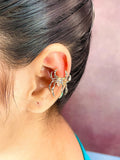 Spider Cubic Zirconia 18K Gold Anti Tarnish Single Ear Cuff Earring For Women