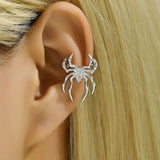 Spider Cubic Zirconia 18K Gold Anti Tarnish Single Ear Cuff Earring For Women