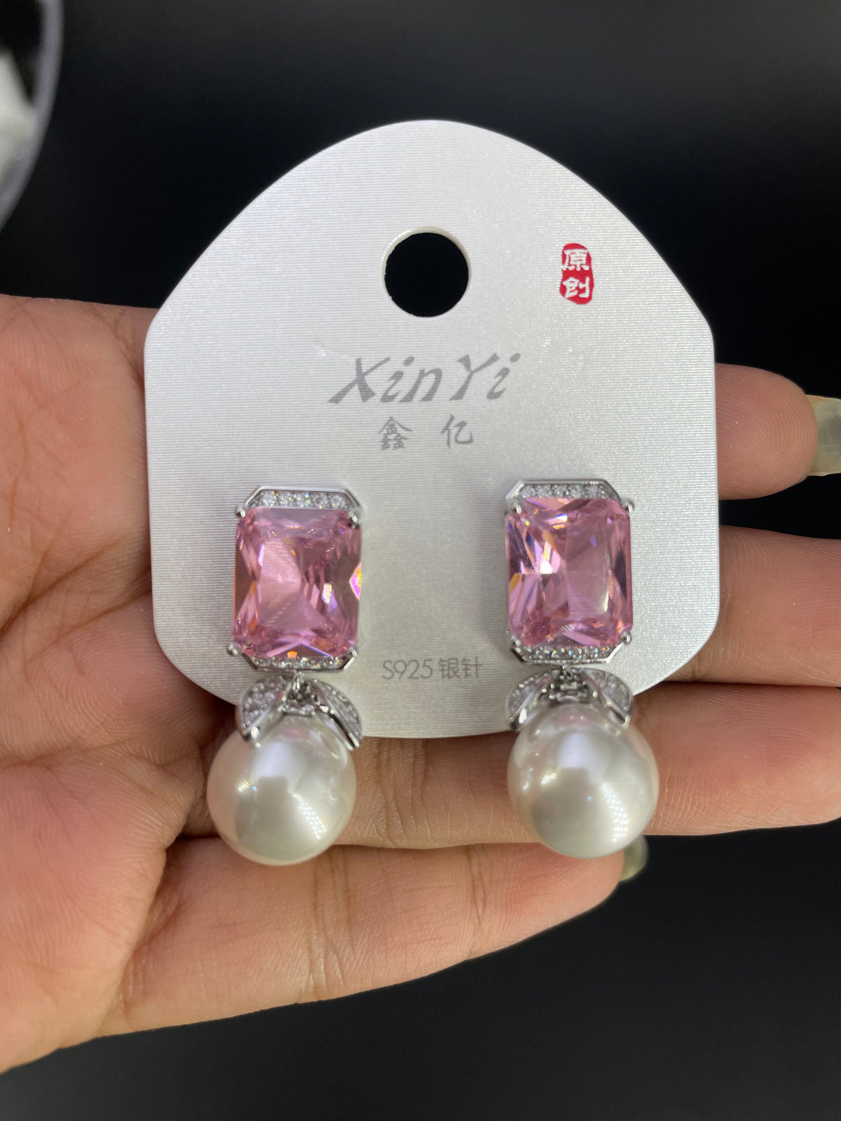 Multi Color Rectangle Gold Silver Cubic Zirconia Copper Drop Earrings