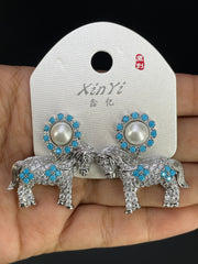Multi Color Horse Gold Silver Cubic Zirconia Copper Drop Earrings