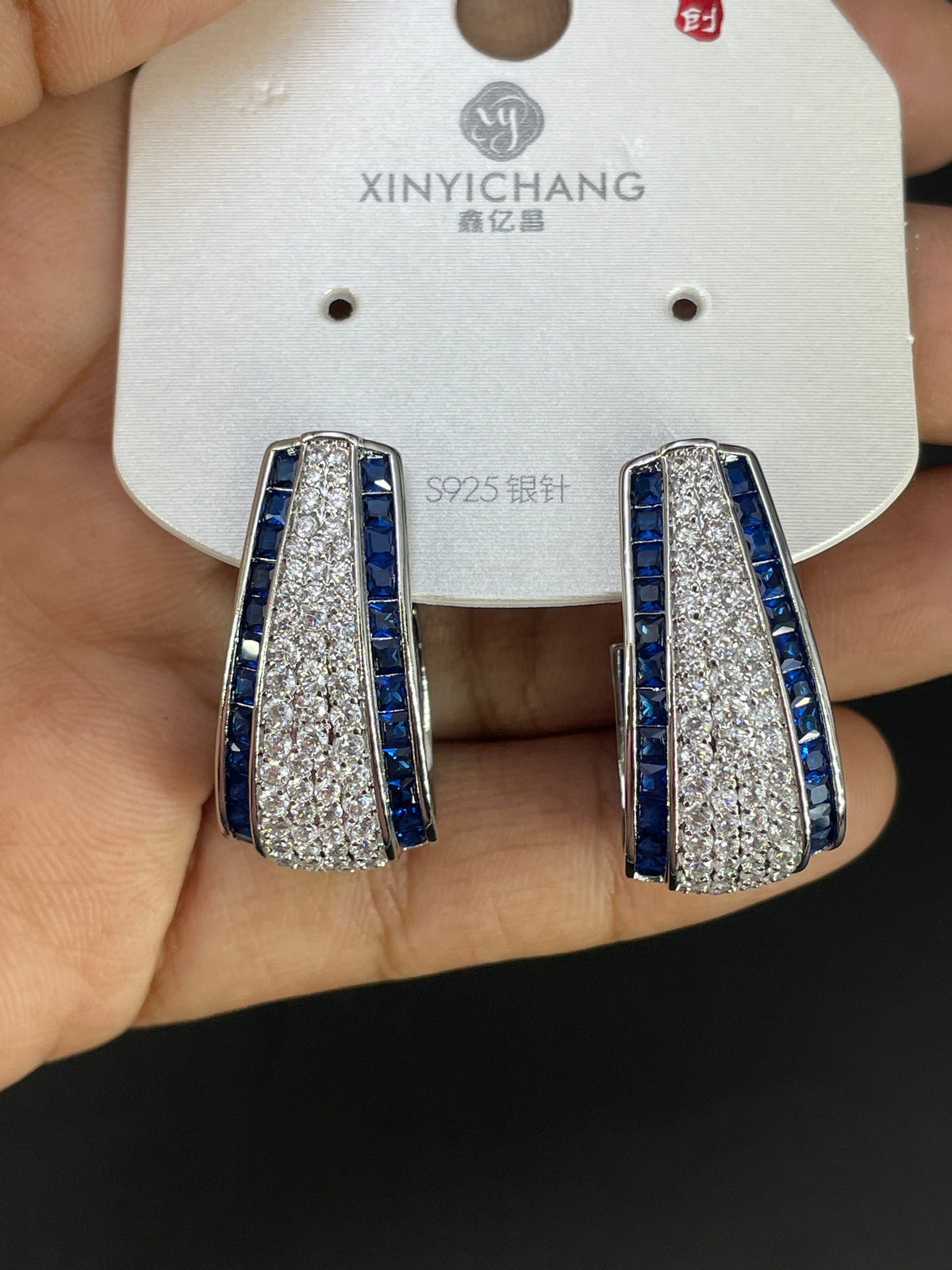 Multi Color Tapered Rectangle Gold Silver Copper Stud Earrings For Women