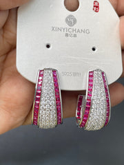 Multi Color Tapered Rectangle Gold Silver Copper Stud Earrings For Women