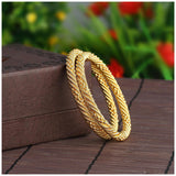 Twister 22K Gold Plated Slim Gold Bangle Pair Set Of 2 For Women