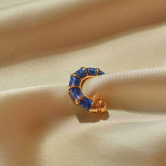 18K Gold Multicolour Enamel Stainless Steel Anti Tarnish Ear Cuff Pack Of 3 Earring For Women