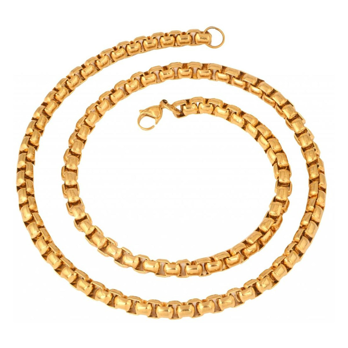 Stainless Steel Gold Plated Thick Heavy Long Popcorn Chain For Men 24"