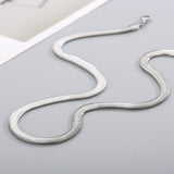 316L Stainless Steel Silver Silk Snake Herringbone Snake Chain 22"