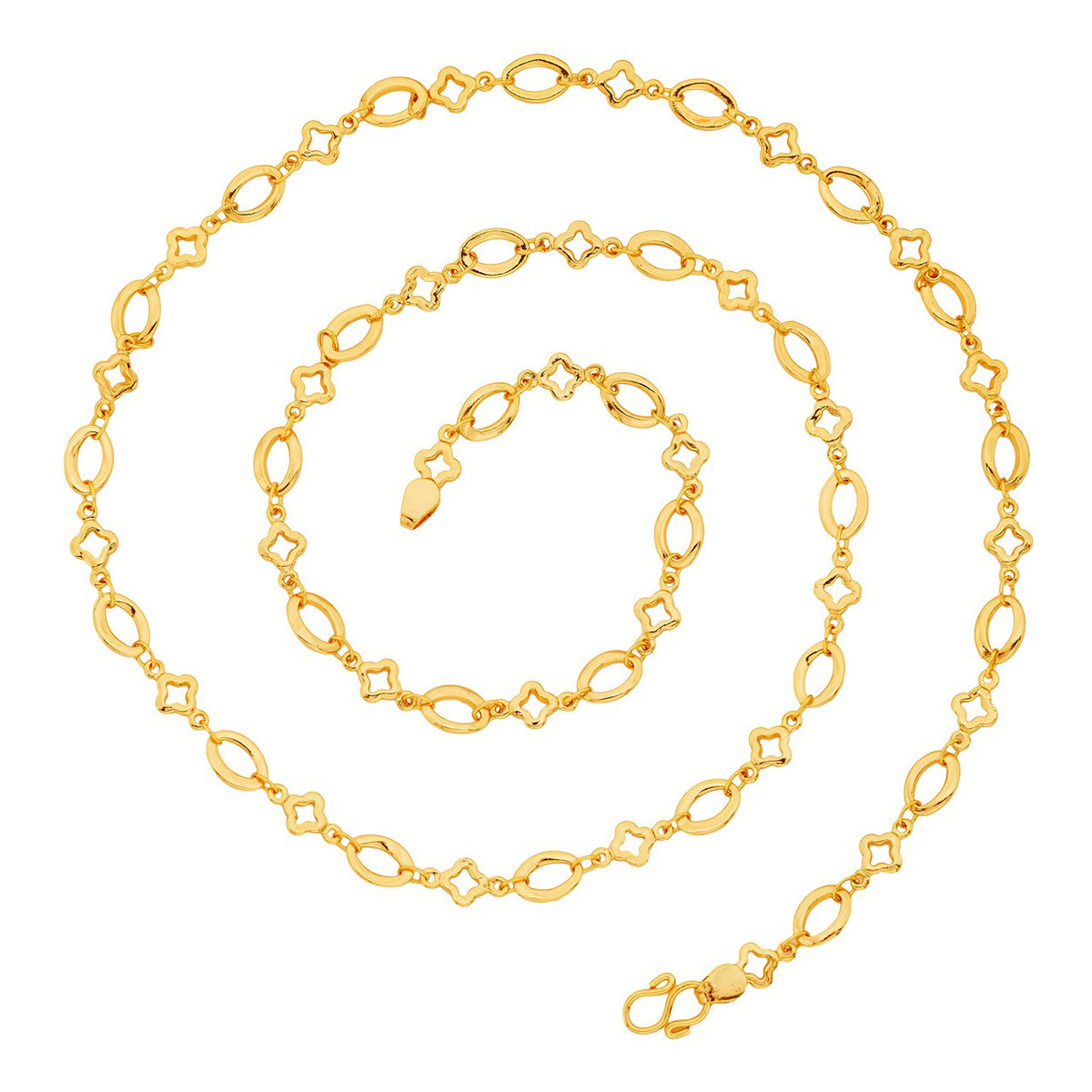 Delicate Geometric 22K Gold Plated 246 In Chain For Women