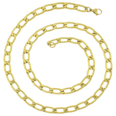 316L Stainless Steel Gold Plated Tapered Curb Chain For Men
