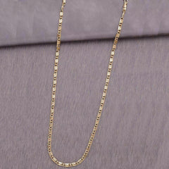 Italian Designer 316L Surgical Stainless Steel 22K Gold Plated 24" Curb Chain For Men