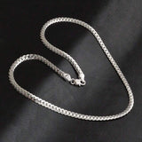 Classic Curb Silver 316L Stainless Steel 24" Chain Necklace For Men