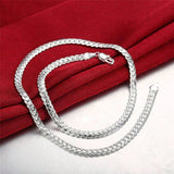 Classic Curb Silver 316L Stainless Steel 24" Chain Necklace For Men