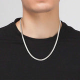 Classic Curb Silver 316L Stainless Steel 24" Chain Necklace For Men