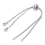 Silver Slim Box Slider Adjustable Extender Chain Accessory Bracelet