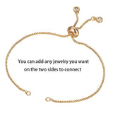 Gold Slim Box Slider Adjustable Extender Chain Accessory Bracelet