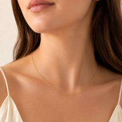 Slim Link Copper 18K Gold Chain Necklace For Women "18