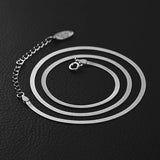 Slim Snake Silver Stainless Steel Necklace Chain For Women