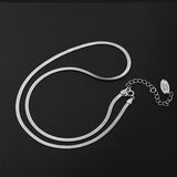 Slim Snake Silver Stainless Steel Necklace Chain For Women