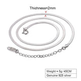 Slim Snake Silver Stainless Steel Necklace Chain For Women