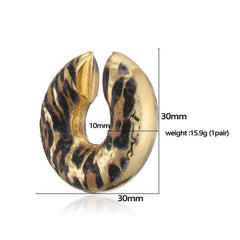 Leopard Gold Plated Enamel Alloy Ear Cuff Earrings For Women