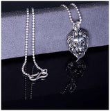 Lion Dragon Silver Stainless Steel Gift Pendant Chain Necklace Men