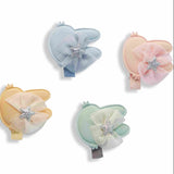 Bunny Bows Multicolor Fabric Hair Clip Band Accessories Pack Of 4 Pcs For Girl Women