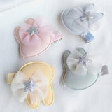 Bunny Bows Multicolor Fabric Hair Clip Band Accessories Pack Of 4 Pcs For Girl Women