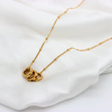 Triangle Round 18K Gold Stainless Steel Anti Tarnish Necklace For Women