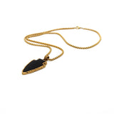 Triad Black 18K Gold Stainless Steel Anti Tarnish Necklace Pendant Chain For Men