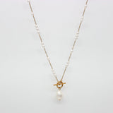 Toggle Pearl White 18K Gold Stainless Steel Anti Tarnish Necklace For Women