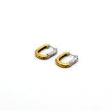 Two Tone 18K Gold Silver Stainless Steel Anti Tarnish Hoop Earring For Women