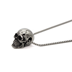 Skull Head Silver Stainless Steel Anti Tarnish Necklace Pendant Chain For Women