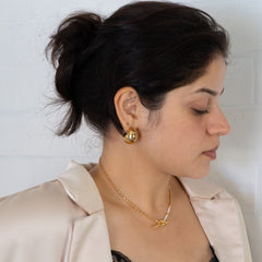 Knot White 18K Gold Brass Anti Tarnish Necklace For Women