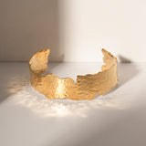Paper cut 18K Gold Stainless Steel Anti Tarnish Cuff Bracelet For Women