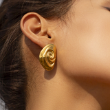 Tempest 18K Gold Stainless Steel Anti Tarnish Stud Earring For Women