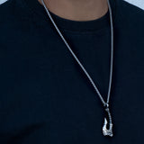 Antique Silver Stainless Steel Anti Tarnish Necklace Pendant Chain For Men