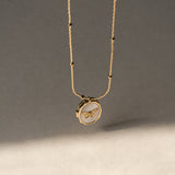 Butterfly Mother Of Pearl White 18K Gold Brass Anti Tarnish Necklace Pendant Chain For Women