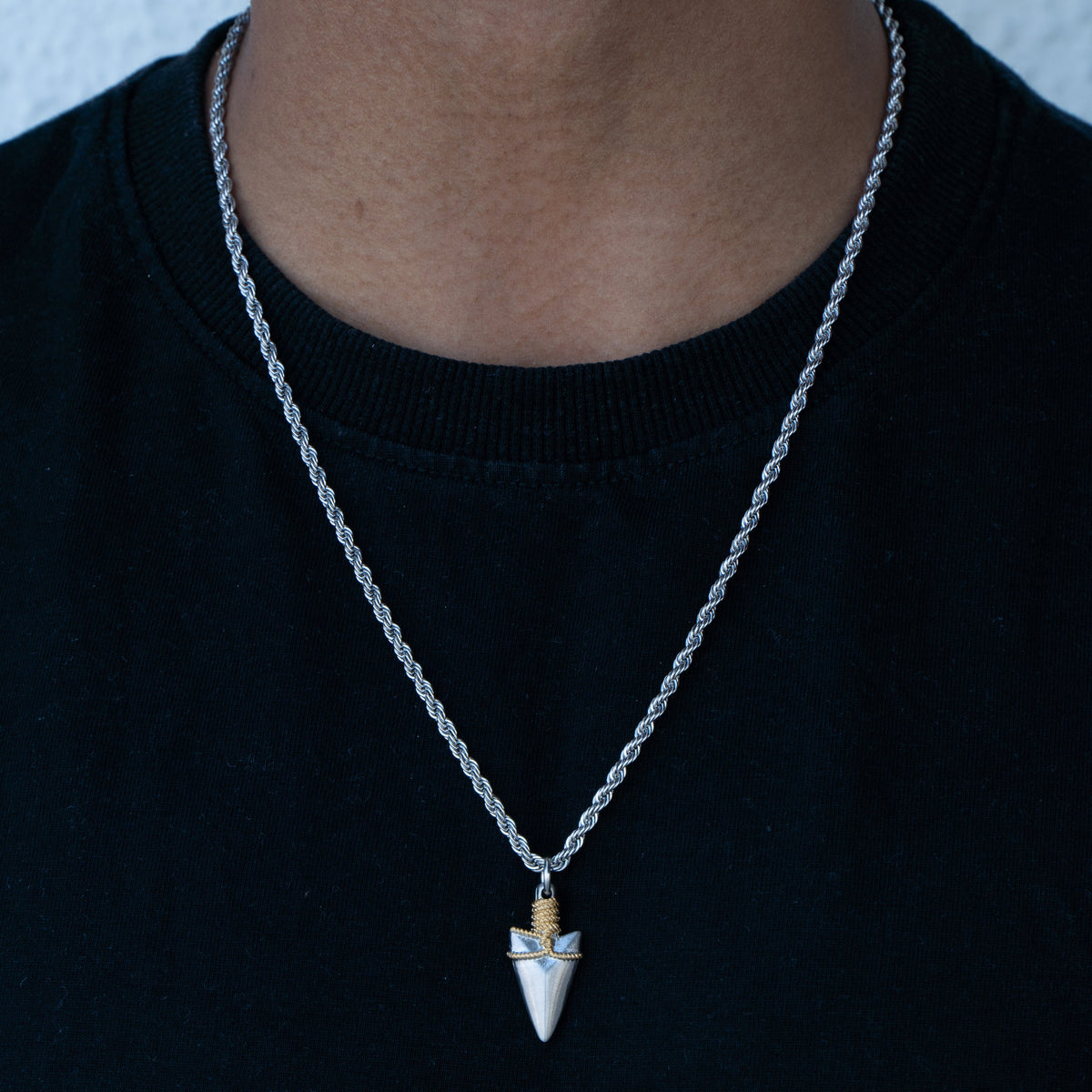 Pierce Silver 18K Gold Stainless Steel Anti Tarnish Necklace Pendant Chain For Men