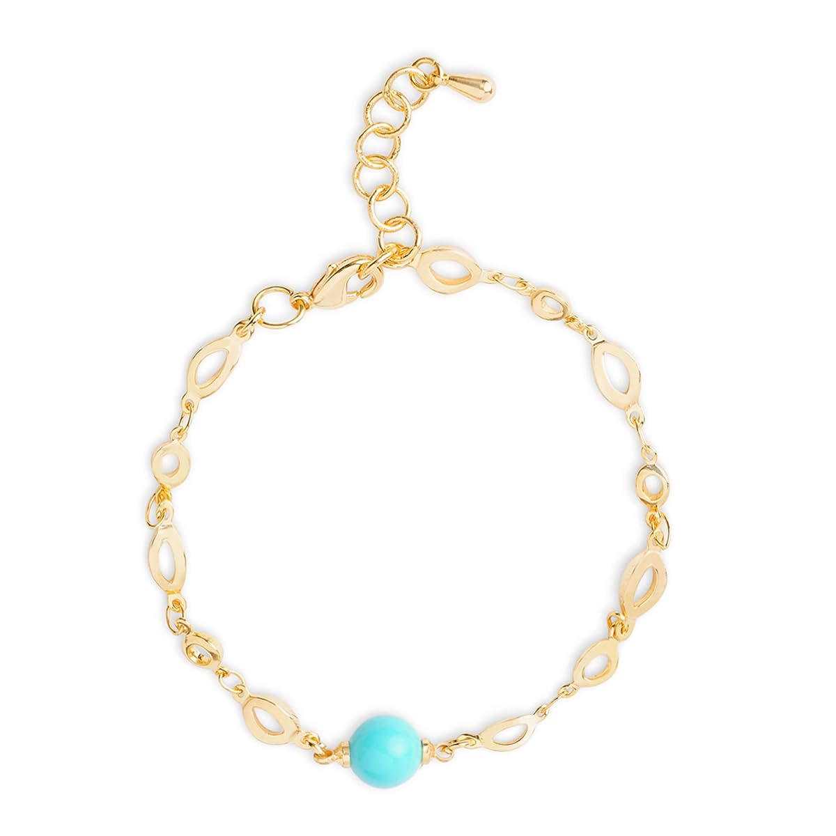 Luxury Turquoise Rose Silver Gold Plated Anti Tarnish Brass Bracelet