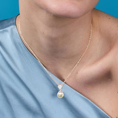 Minimal Star White Pearl Rose Silver Gold CZ Anti Tarnish Brass Necklace