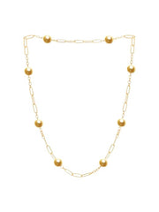 Designer Paperclip Rose Silver Gold Pearl Anti Tarnish Brass Necklace