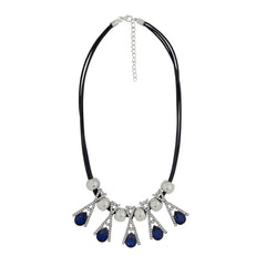 Stylish Trendy Crystal Cz American Diamond Silver Plated Necklace