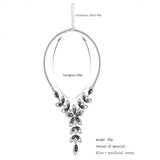 Party Floral Black Crystal Cz American Diamond Silver Plated Necklace