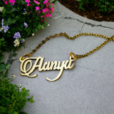 Copper Gold personalized customized Letter Name Necklace Chain For Women