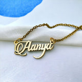 Copper Gold personalized customized Letter Name Necklace Chain For Women