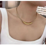 Glossy 18K Gold Anti Tarnish Stainless Steel Magnetic Clasp Choker Necklace For Women