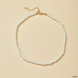 Simple Pearl White 18K Gold Anti Tarnish Necklace For Women