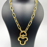 Mickey Mouse 18K Gold Anti Tarnish Link Pendant Chain Necklace For Women