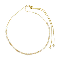 Solitaire Cubic Zirconia 18K Gold Anti Tarnish Necklace For Women